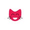 Laughing face cat emoticon logo concept