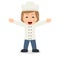 Laughing Female Chef Cartoon Character