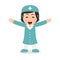 Laughing Female Nurse Cartoon Character