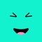 Laughing funny emotion emoji face. Simple emoticons pictograms. Vector illustration EPS 10