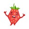 Laughing funny strawberry. Cute cartoon emoji character vector Illustration