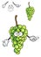 Laughing happy bunch of green cartoon grapes