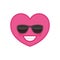 Laughing heart shaped funny emoticon icon
