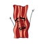 Laughing internet meme illustration of bacon