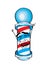 Laughing internet meme illustration of barber pole light