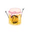 Laughing internet meme illustration of honey jar