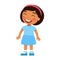 Laughing little girl. Cheerful Latin-American child with a smile on face standing alone cartoon character