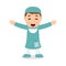 Laughing Male Surgeon Cartoon Character