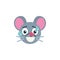 Laughing mouse face emoji flat icon