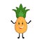 Laughing Pineapple Cartoon Flat