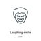 Laughing smile outline vector icon. Thin line black laughing smile icon, flat vector simple element illustration from editable