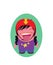 Laughing and Smiling Young Lady Funny Avatar of Little Person Cartoon Character in Flat Vector