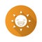 Laughing sun smile flat design long shadow glyph icon