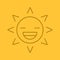Laughing sun smile linear icon
