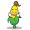 Laughing sweet corn character cartoon