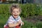 Laughing toddler outdoor