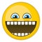 Laughing yellow ball. Cartoon emoticon. LOL emoji