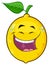 Laughing Yellow Lemon Fruit Cartoon Emoji Face Character With Smiling Expression