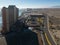 Laughlin, Nevada, a rare fog lifting, aerial view