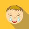 Laughter to tears icon, flat style