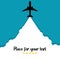 Launch aircraft and commercials. Travel ideas. place for your text