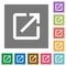 Launch application square flat icons
