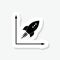 Launch financial rocket glyph icon sticker