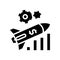 launch financial rocket glyph icon vector illustration