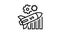 launch financial rocket line icon animation