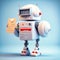 launch of a futuristic intelligent robot mailman, generative AI
