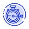 Launch, Management, Optimization, Release, Stopwatch Blue Dotted Line Line Icon