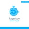 Launch, Management, Optimization, Release, Stopwatch Blue Solid Logo Template. Place for Tagline