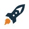 Launch, missile, startup icon. Editable vector logo