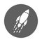 Launch, missile, startup icon. Gray vector sketch.