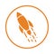 Launch, missile, startup icon. Orange vector sketch.