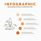 launch, Publish, App, shuttle, space Infographics Template for Website and Presentation. Line Gray icon with Orange infographic