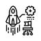 launch startup line icon vector illustration