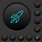 Launched rocket dark push buttons with color icons