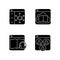 Launching online services black glyph icons set on white space