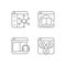 Launching online services linear icons set