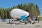 The launching of an unmanned aerostat