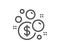 Launder money line icon. Cash corruption sign. Vector