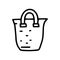 laundry bag carrier line vector doodle simple icon