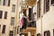 Laundry on the balcony in Rome