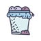 laundry basket with bag color vector doodle simple icon