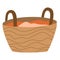Laundry basket. Basket for storing fabric clothing. Bathroom cabinets. Vector illustration