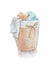 Laundry basket full of clothes watercolor