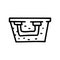 laundry basket with handle line vector doodle simple icon