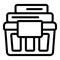 Laundry basket icon outline vector. Dirty clothes bucket