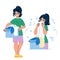 laundry clean woman vector